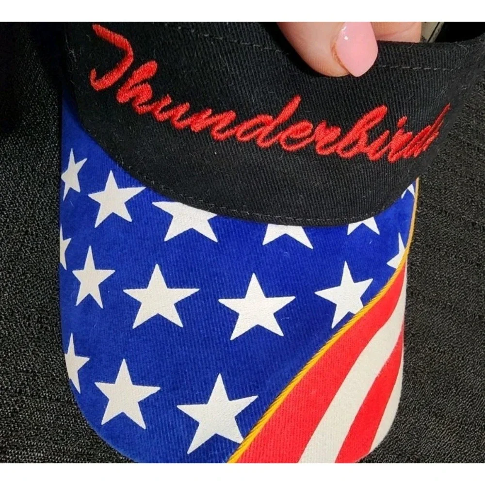 Thunderbirds USAF Hat Flag Bill‎ Otto Visor Cap Adjustable Golf Military Veteran
